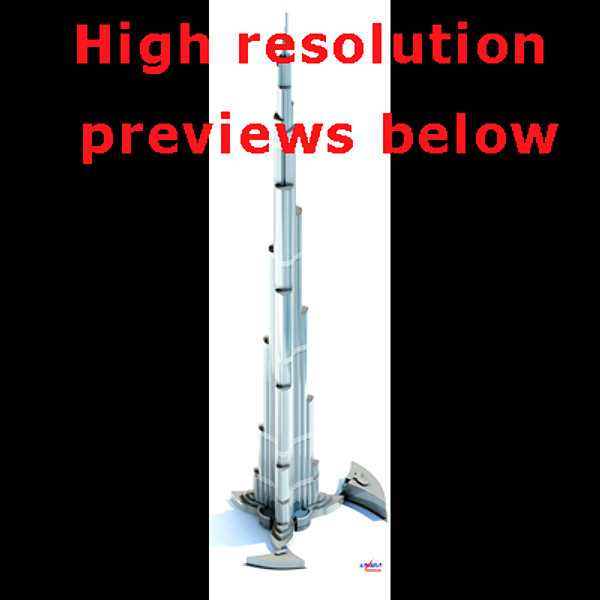 3d dubai tower skyscraper model - Burj Khalifa Dubai Tower by Gandoza